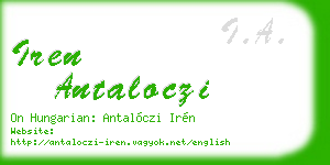 iren antaloczi business card